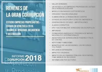 Rehenes de la gran corrupción. Estudio Empresas Propiedad del Estado en Venezuela 2018